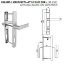 Belgrad Alm. 85 Eks.Kapı Kolu Uzun Oval 30 mm - Boyalı Gümüş*