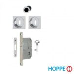 Hoppe Ahşap Kayar Sürgü Kapı Kilit/Kulp Seti - ODA Tipi 4921-3 - F1 Gümüş Eloksal
