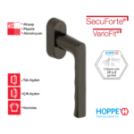 Hoppe Hamburg Pencere Kolu  Pim Ayarlı (VarioFit) Secu Forte - F8707 Koyu Kahve